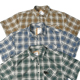 日式 格纹衬衣 复古做旧水洗格子短袖 日常休闲经典 106 衬衫 补丁拼