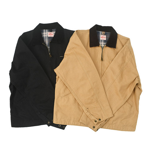 复古做旧水洗帆布底特律夹克