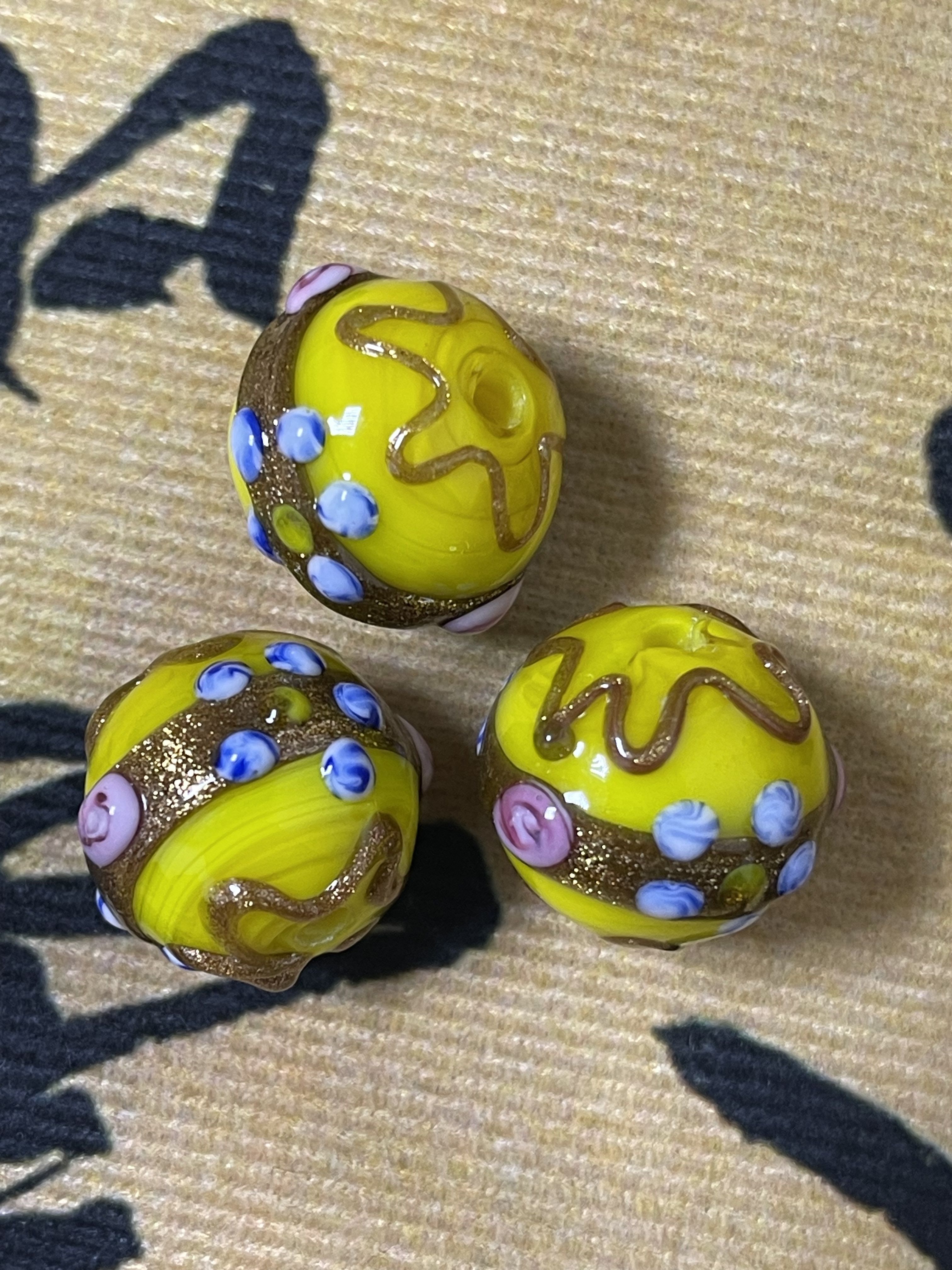 老琉璃珠黄色系