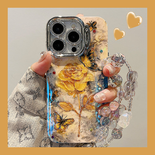 宁宁 Pura70刘亦菲同款复古油画蝴蝶镜头支架iPhone16 MobileCase