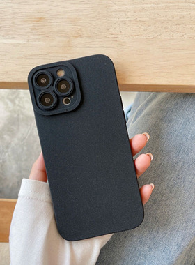 宁宁 高级简约纯色黑色防摔软男女款iPhone16Promax Mobile Case