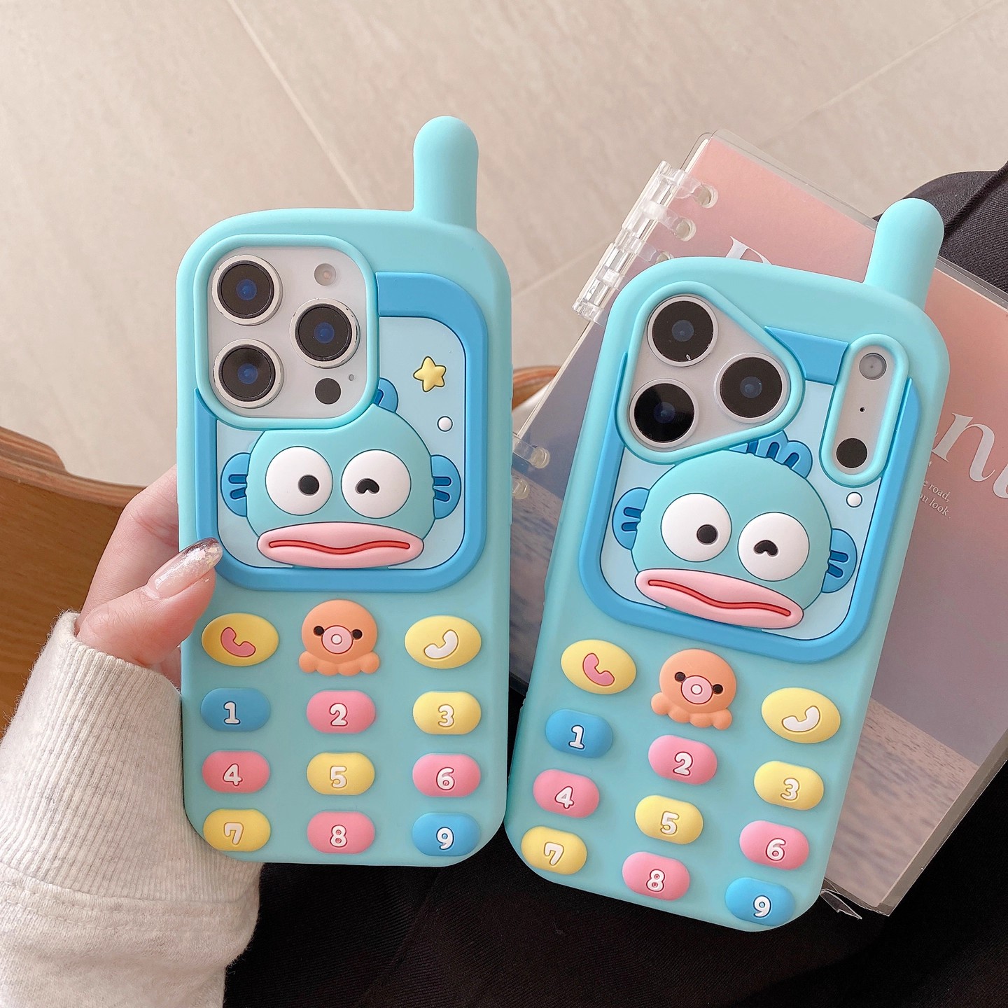 宁宁 呆萌立体卡通大哥大小丑鱼电话硅胶女iPhone17ProMobileCase