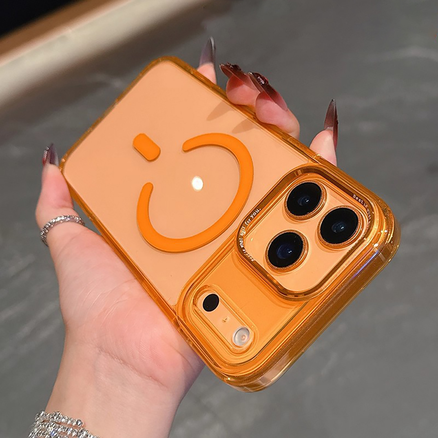 宁宁 高级简约高透PC磁吸金属镜头防摔女iPhone17Pro Mobile Case