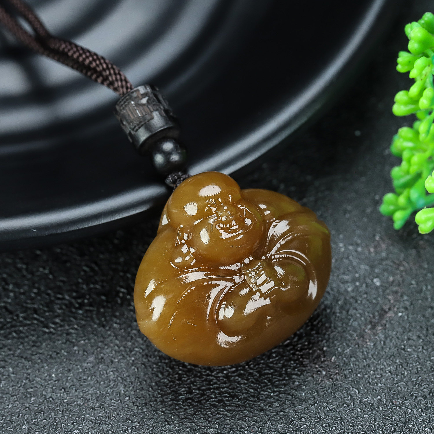 天然新疆和田玉糖玉弥勒佛吊坠糖玉笑佛挂件玉石佛公玉坠包挂坠