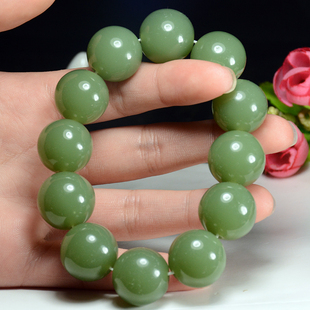 和田玉手链和田玉原石手串和田玉圆珠子玉手链手串手训男款18mm