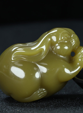 和田玉新疆玉生肖玉兔