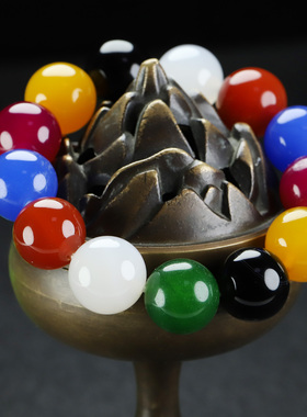 和田玉多宝圆珠手串新疆玉七色转运珠手链文玩手链佛珠男女款配饰