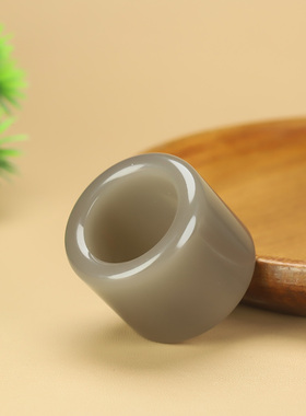 新疆和田玉烟灰扳指和田玉大拇指指环男女款玉石戒指指环扳指盘玩