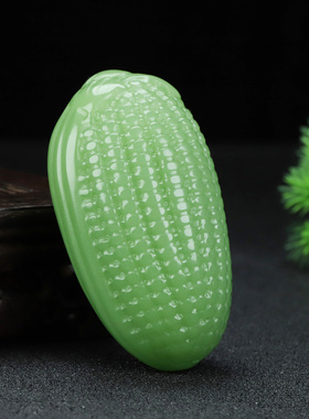 和田玉且末蓝玉米手把件新疆原石岁岁平安包谷穗把玩件冰晴水玉米