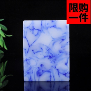 新疆和田玉青花印章原石玉把件平安牌小摆件小屏风书画镇尺藏书章