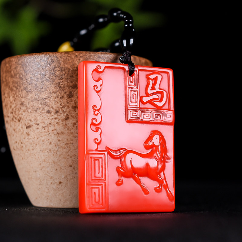 和田玉红玉十二生肖吊坠新疆鸡血石玉鼠牛虎兔龙蛇马羊鸡狗猪挂件