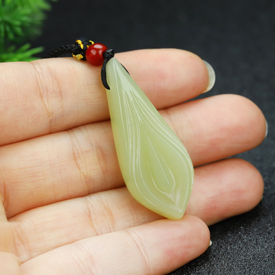 新疆和田玉青白玉兰花吊坠晴水兰花水滴挂件项链花开富贵玉坠玉佩