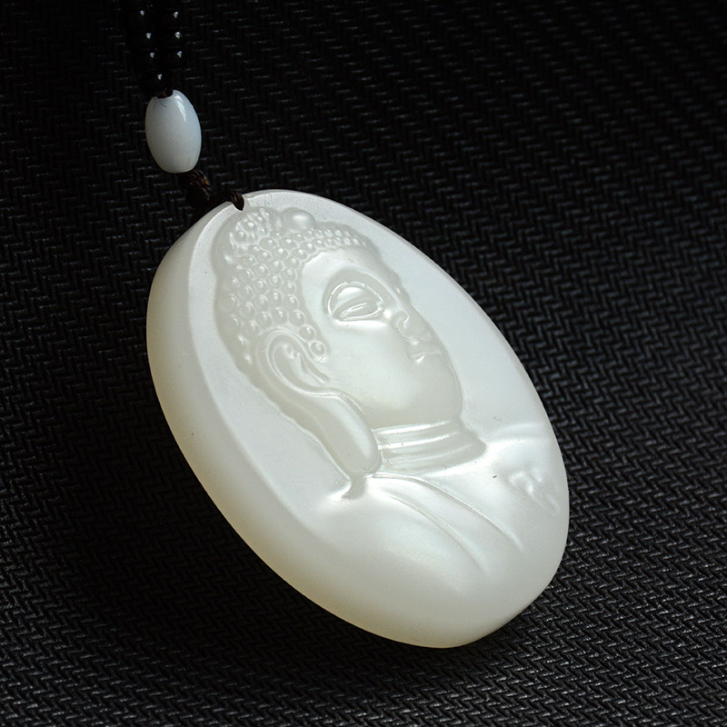 新疆和田玉大日如来本命佛吊坠羊脂白玉释迦摩尼大日如来佛挂件