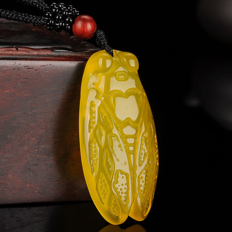 新疆玉蝉知了和田玉蝉知了黄玉髓知了蝉吊坠一鸣惊人玉蝉知了挂件