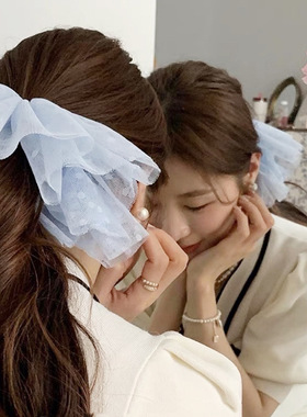 MONA同款发圈韩版公主发绳层叠波点网纱蕾丝大肠发圈仙女马尾头绳