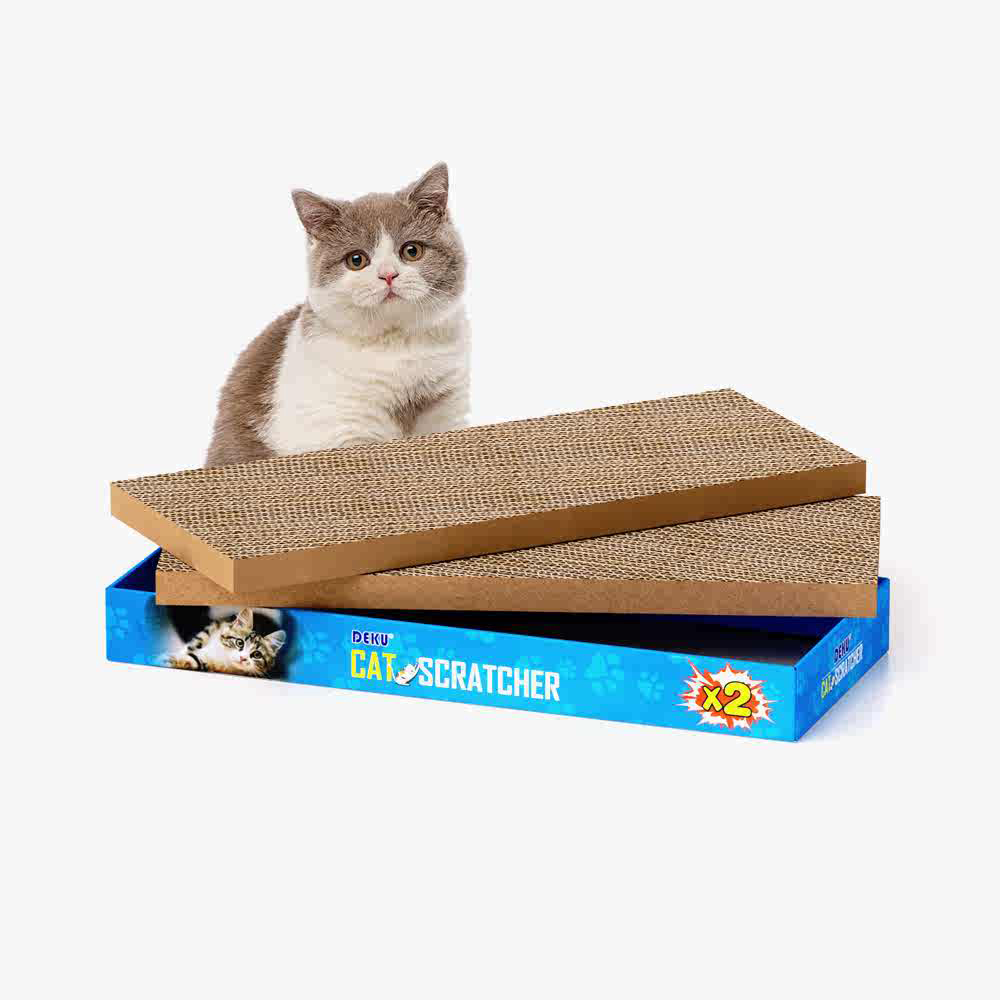 得酷瓦楞纸猫抓板猫窝盒装双面二块平板猫笼睡床不易掉屑耐磨耐抓