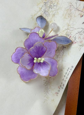 非遗绒花新中式古风发夹发饰国风日常搭配旗袍汉服发饰端庄典雅