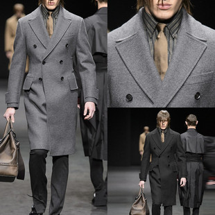 532衣服图板西装领双面尼外套双面羊绒男装大衣服装纸样