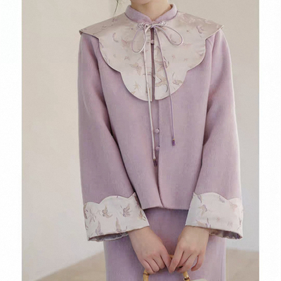 944插肩袖上衣双面尼羊绒 大衣裁剪图板新款外套衬衣新中式纸样