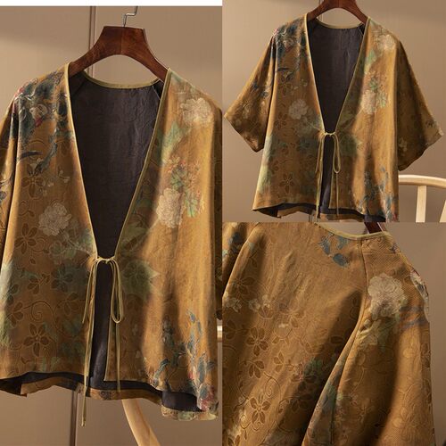 视频322汉服香云纱短外套纸样女