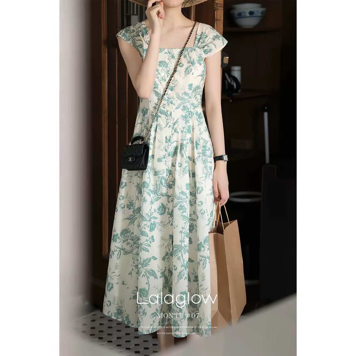 2017田夏物语长款大摆吊带抹胸性感收腰连衣裙做衣服装裁剪图纸样