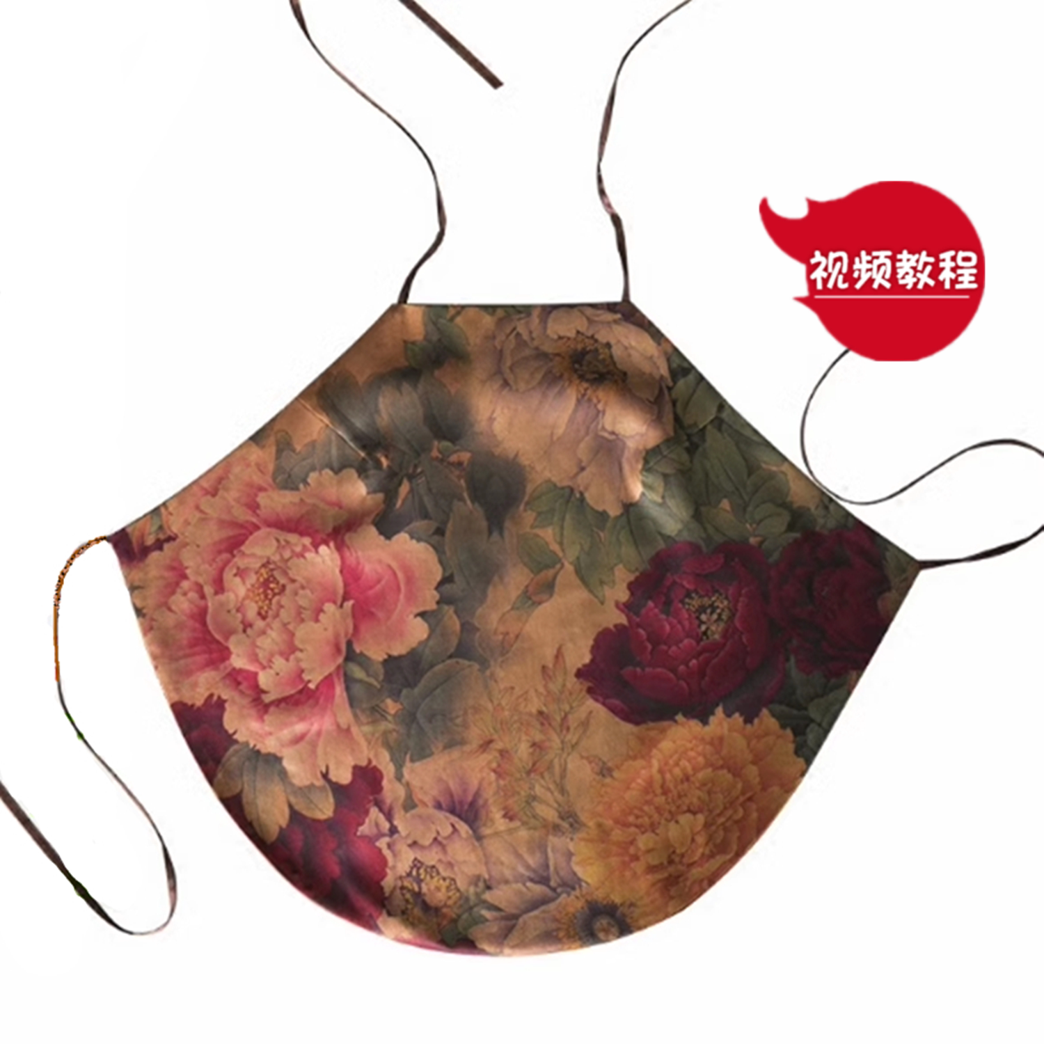 教程728复古香云纱真丝1:1裁剪牛皮纸中式国风汉服的肚兜吊带纸样