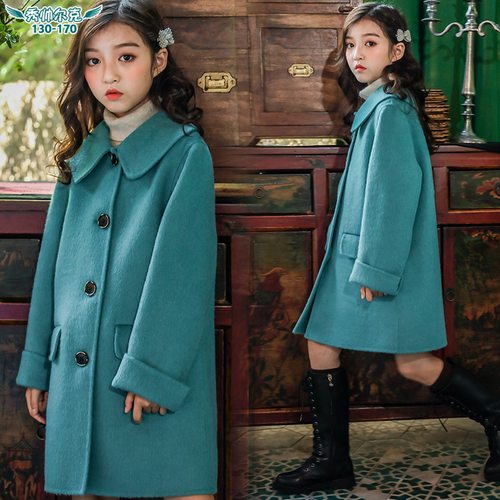 178裁剪图纸样板服装女童秋冬装外套纸样儿童双面羊绒大衣纸样