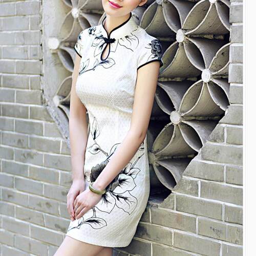 697做衣服装女装气质修身中长改良旗袍实物1 1裁剪图板连纸样