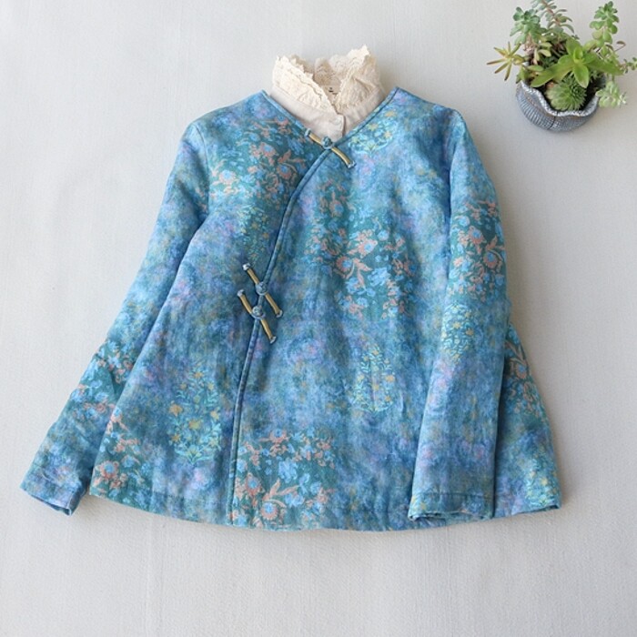 110棉服古盘扣偏门襟棉衣中式女