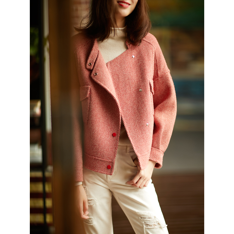 1220短款双面呢羊绒短外套夹克上衣春秋装裁剪图版服装DI纸样