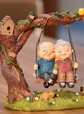 结婚新婚礼物送新娘新人摆件客厅娃娃情侣一对公仔老头人偶玩偶小