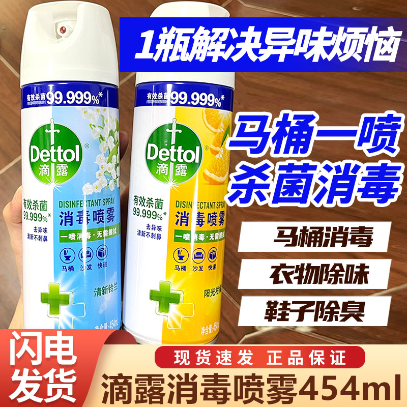 滴露消毒杀菌喷雾454ml家用快递除菌鞋子祛味含酒精免洗免擦喷雾