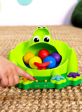 美国kids2 bright starts蛙趣弹跳球跳跳蛙宝宝早教声光投球玩具