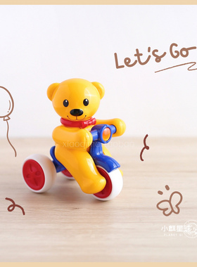 萌熊飞车～tolo骑车泰迪宝宝按压回力惯性车玩具小熊骑车