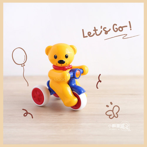 英国tolo按压回力小熊骑车玩具
