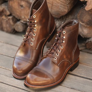 岩屋手造8111楦 铁道工 伞兵靴固特异 复古三接头圆头霍尔文牛皮