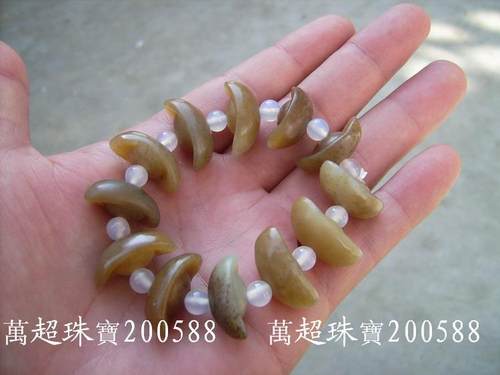 和田玉糖玉招财元宝手链.万超珠宝200588！