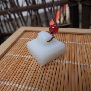 和田玉白玉印章如意玉玺改名章雅趣章挂件吊坠代你刻字 万超珠宝