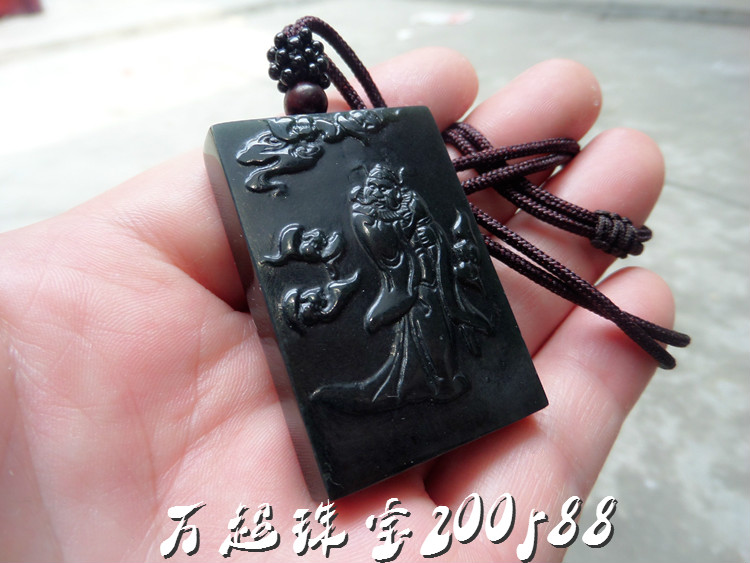 和田玉钟馗挂件玉佩牌子吊坠赐福保平安万超珠宝