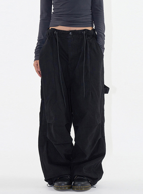 韩代Raucohouse Foder ripstop cargo pants 百搭抽绳休闲裤宽松