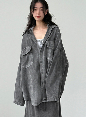 韩代25 oversize pigmented corduroy shirt (unisex) 宽松衬衫