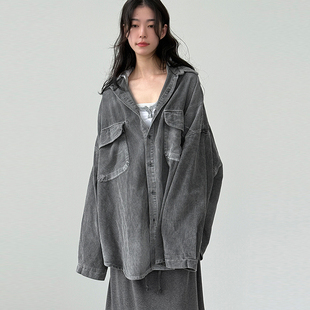 韩代25 oversize pigmented corduroy shirt (unisex) 宽松衬衫