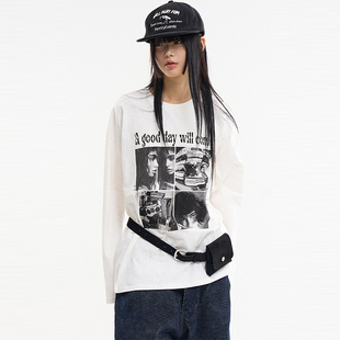 韩代Raucohouse Good day will come printing long sleeve T恤
