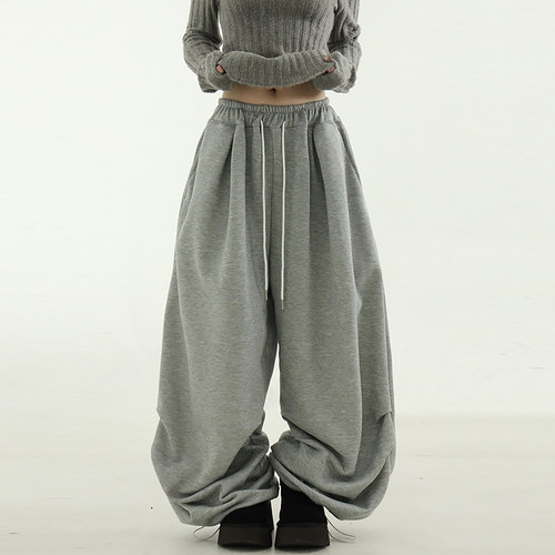 Localmansion韩代抽绳宽松卫裤
