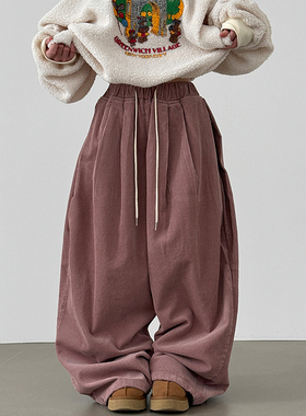 韩代25 corduroy pin tuck balloon banding pants(unisex) 长裤