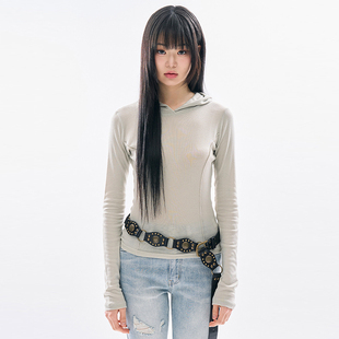 韩代Raucohouse Noah see-through hooded t-shirt 连帽长袖T恤