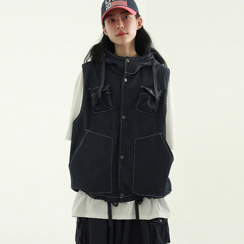 Localmansion韩代口袋连帽马甲