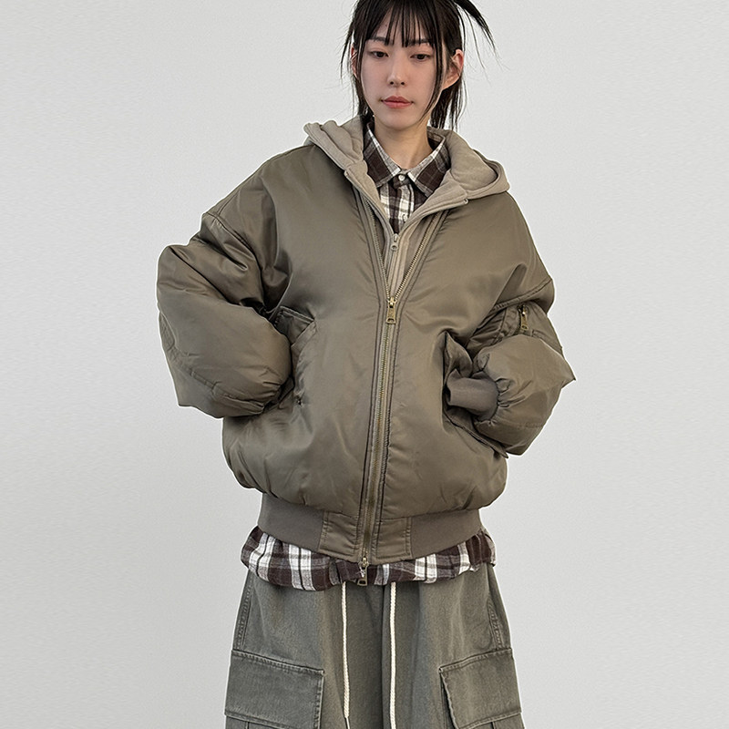 Localmansion韩代宽松连帽棉服