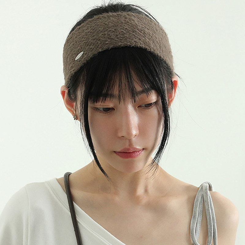韩国代购24F/W fiuffy knit hair band 设计师款百搭针织发带女