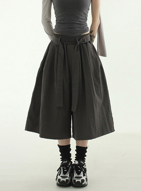 韩代25S/S belted paper half banding pants (unisex)系带半腿裤